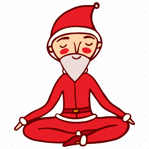 New year, yoga, pose, santa, christmas, santa claus, meditation icon - Download on Iconfinder