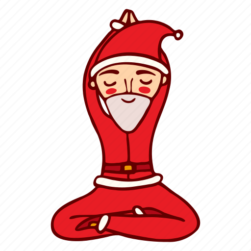 New year, yoga, lotus, pose, santa, christmas, santa claus icon - Download on Iconfinder
