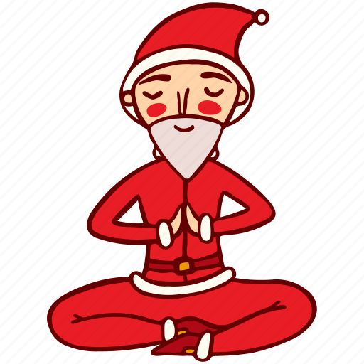New year, yoga, pose, santa, christmas, santa claus, meditation icon - Download on Iconfinder