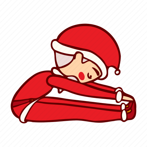 Christmas Claus New Year Pose Santa Xmas Yoga Icon