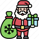 santa, christmas, gift, december, celebration, xmas, gift bag