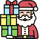 santa, christmas, gift, december, celebration, xmas, gift box, present