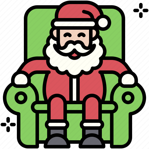 Santa, christmas, gift, december, celebration, xmas, chair icon - Download on Iconfinder