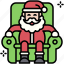 santa, christmas, gift, december, celebration, xmas, chair, sofa 