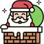 santa, christmas, gift, december, celebration, xmas, chimney 