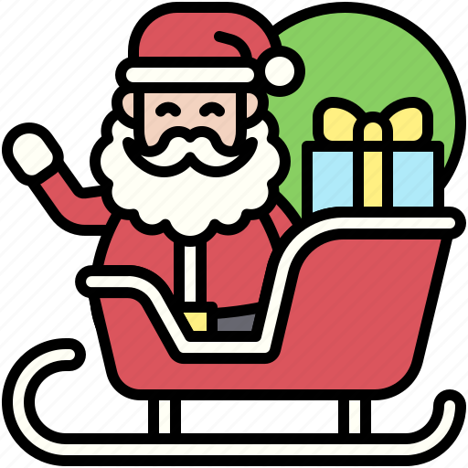 Santa, christmas, gift, december, celebration, xmas, sledge icon - Download on Iconfinder