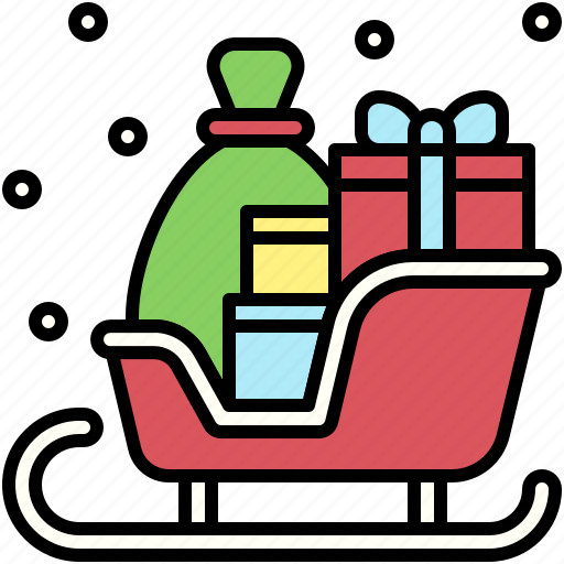 Santa, christmas, gift, december, celebration, xmas, sledge icon - Download on Iconfinder