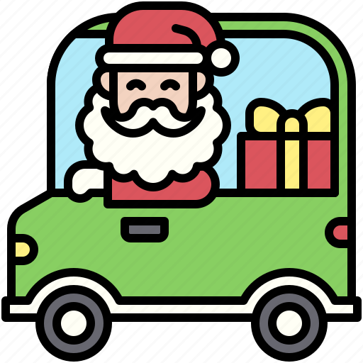 Santa, christmas, gift, december, celebration, xmas, car icon - Download on Iconfinder