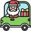 santa, christmas, gift, december, celebration, xmas, car 