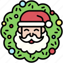 santa, christmas, december, celebration, xmas, wreath