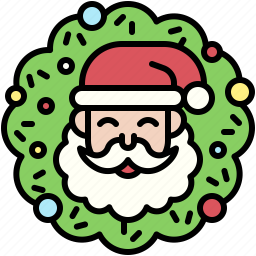 Santa, christmas, december, celebration, xmas, wreath icon - Download on Iconfinder
