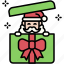 santa, christmas, gift, december, celebration, xmas, gift box 