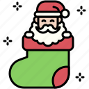santa, christmas, gift, december, celebration, xmas, sock