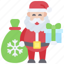 santa, christmas, gift, december, celebration, xmas, gift bag, gift box