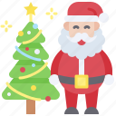 santa, christmas, gift, december, celebration, xmas, pine, christmas tree