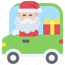 santa, christmas, gift, december, celebration, xmas, car, vehicle
