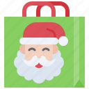 santa, christmas, gift, december, celebration, xmas, bag, shopping