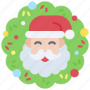 santa, christmas, gift, december, celebration, xmas, wreath