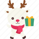 christmas, xmas, celebrate, festival, gift box, reindeer
