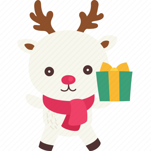 Christmas, xmas, celebrate, festival, gift box, reindeer icon - Download on Iconfinder