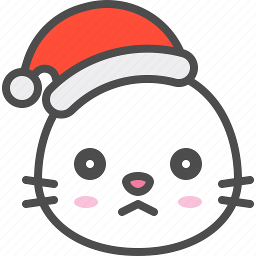 Animal, avatar, christmas, emoji, frown, hat, seal icon - Download on Iconfinder