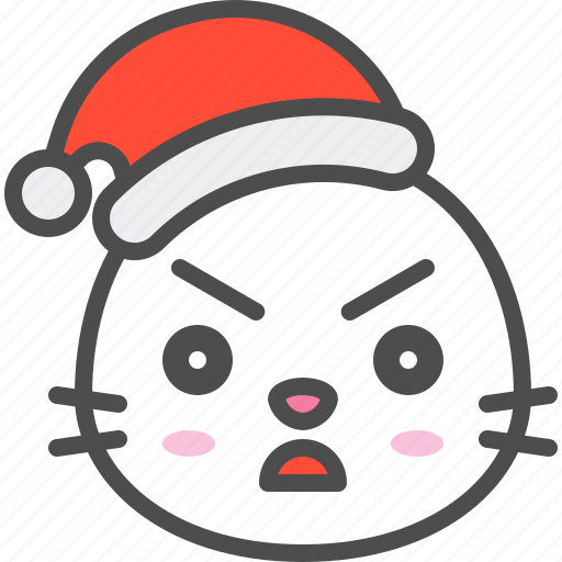 Angry, animal, avatar, christmas, emoji, hat, seal icon - Download on Iconfinder