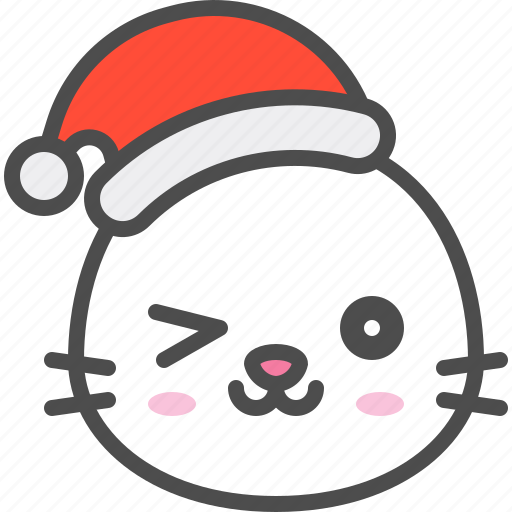 Animal, avatar, christmas, emoji, hat, seal, wink icon - Download on Iconfinder