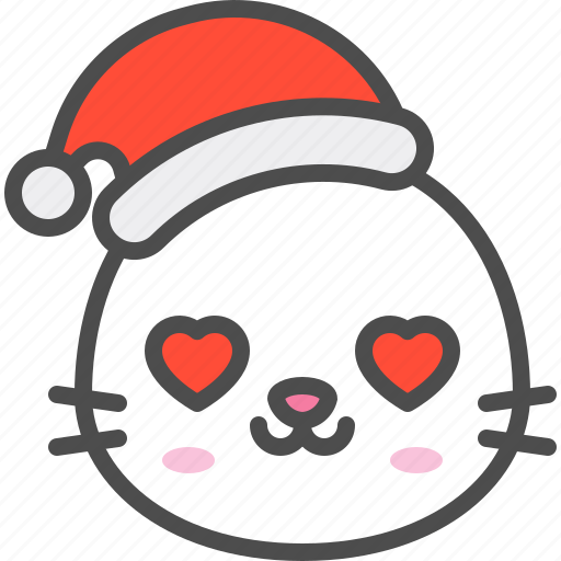 Animal, avatar, christmas, emoji, hat, love, seal icon - Download on Iconfinder