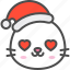 animal, avatar, christmas, emoji, hat, love, seal 