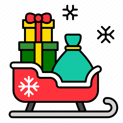 Christmas, gift, gift box, present, sled, sledge, xmas icon - Download on Iconfinder