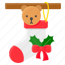 christmas, decoration, gift, ornament, present, sock, xmas
