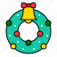 christmas, decoration, ornament, winter, wreath, xmas 