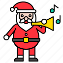 christmas, horn, music, santa, santa claus, xmas