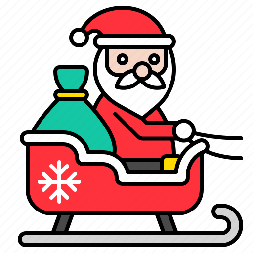 Christmas, santa, santa claus, xmas, sled, sledge, sleigh icon - Download on Iconfinder