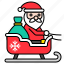 christmas, santa, santa claus, xmas, sled, sledge, sleigh 