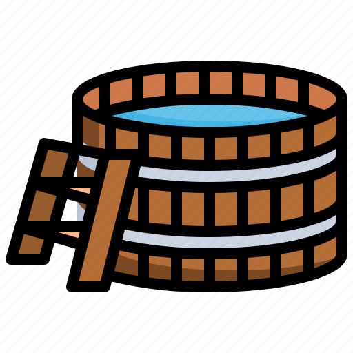 Bath, wood, wooden, soak, 0abucket icon - Download on Iconfinder