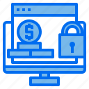 coin, key, lock, monitor, security, website
