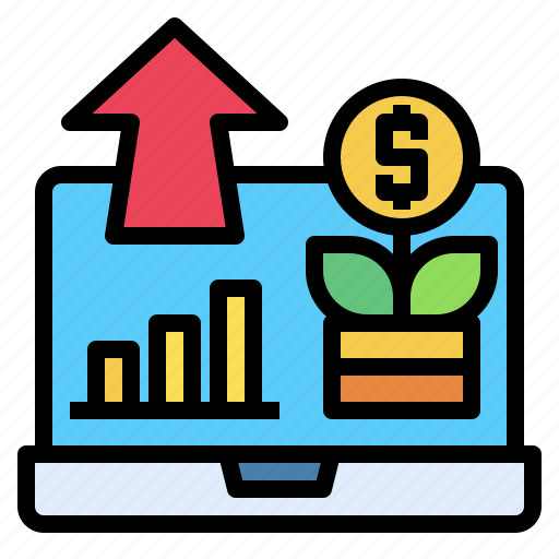 Business, computer, finance, growth, laptop, money icon - Download on Iconfinder