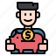 avatar, bank, business, investment, man, piggy, saving 