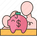 money, saving, deposit, profit, piggy