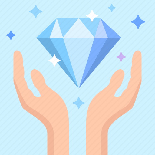 Diamond, gift, hands icon - Download on Iconfinder