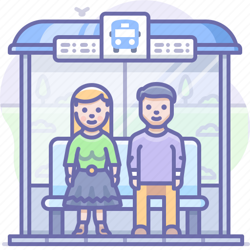 Bus, people, stop, transport icon - Download on Iconfinder