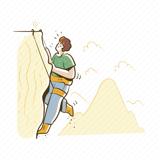 Man, climbing, climb, mountain, activity, sport illustration - Download on Iconfinder
