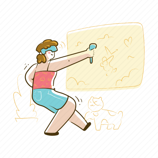 Vr, virtual, reality, glasses, gear, gaming, pet illustration - Download on Iconfinder