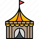 circus, tent, big, top, carnival, icon