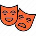 theater, masks, comedy, drama, theatre, icon