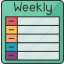 weekly, plan, assignment, work, table 