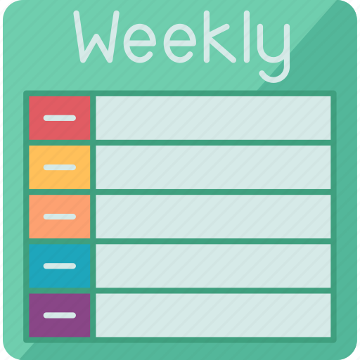 Weekly, plan, assignment, work, table icon - Download on Iconfinder