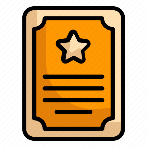 Certificate, document, instrument, school, testimonial icon - Download on Iconfinder