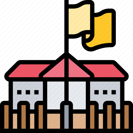 Flagpole, elementary, school, institution, building icon - Download on Iconfinder
